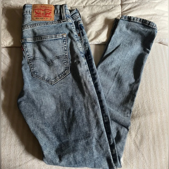 Levi’s Mens Skinny Light Wash Ripped Jeans - Picture 2 of 11